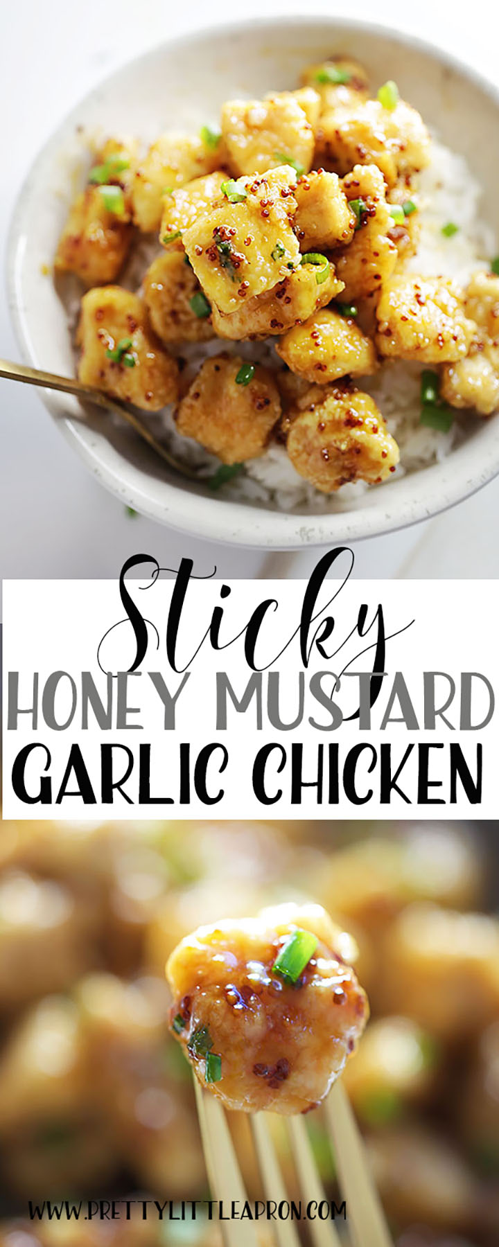 Sticky Honey Mustard Garlic Chicken - Pretty Little Apron